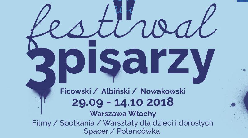 3pisarzy plakat q 6 800x445 - Festiwal Trzech Pisarzy: Ficowski, Albiński, Nowakowski